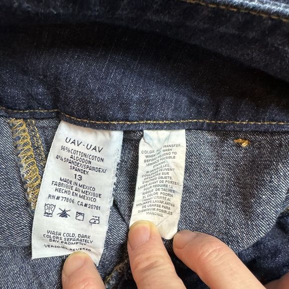 Tommy Hilfiger Womens Jeans Junior Size 13 Trouser Boot Cut Dark Wash - Picture 7 of 12